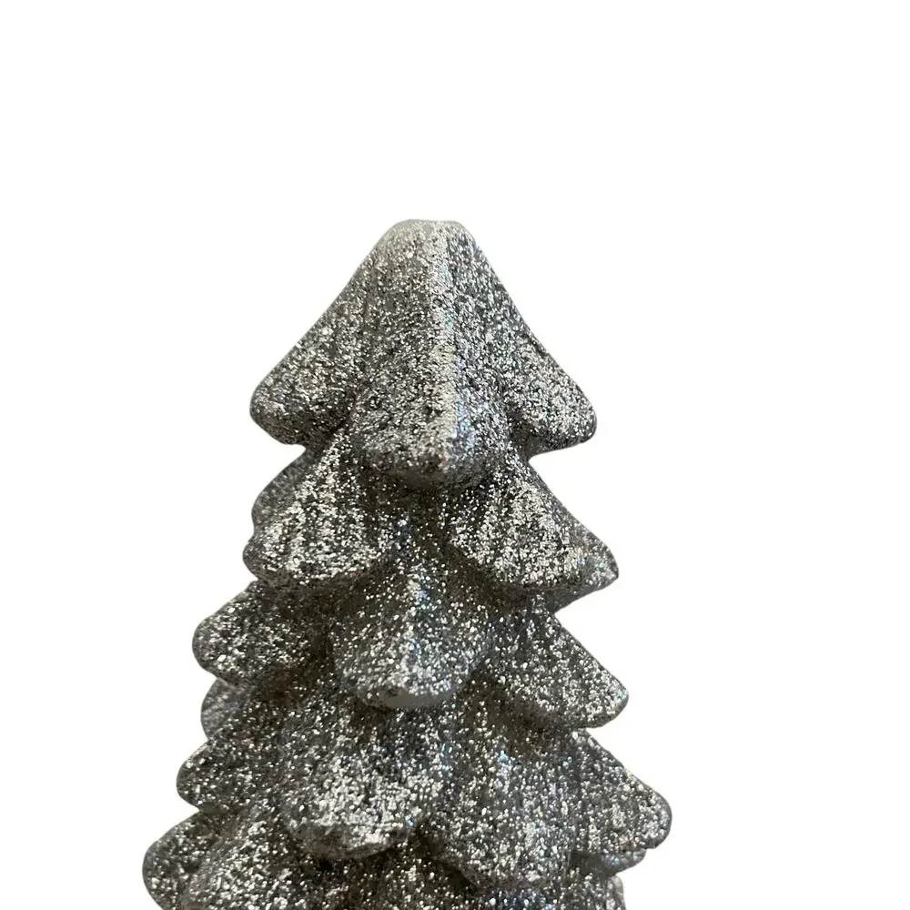 34TH & PINE Silver Glitter LED Christmas Tree Candle  Light Up Holiday Decor NEW